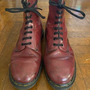 90s VINTAGE OXBLOOD SOFT TOE LEATHER DR DOC MARTENS Size 12 Boots